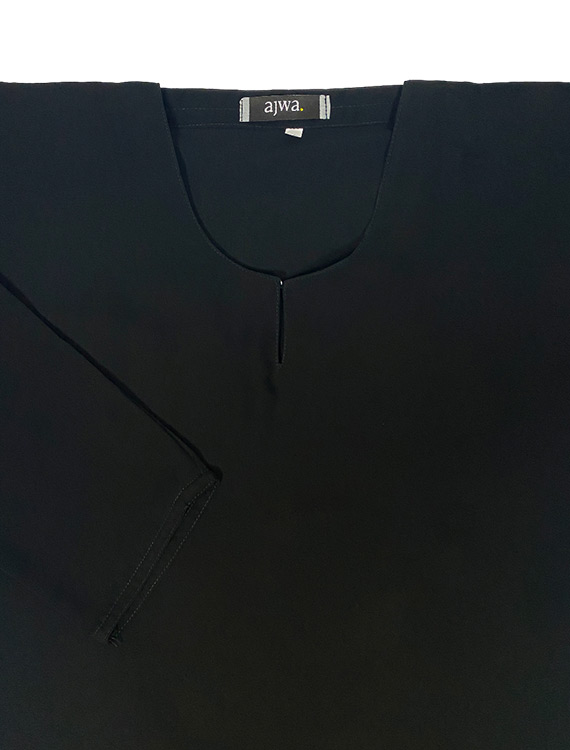 Traditional Solid Black Abaya - Image 5