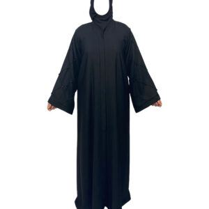 Black Front Open Abaya