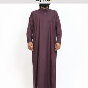 Men's Maroon Jubba Thobe Long Sleeve - ajwa. London