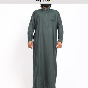 Men's Forest Green Jubba Thobe Long Sleeve - ajwa. London