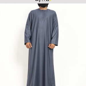 Men’s Shiny Grey Omani Style Jubba Thobe