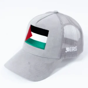 We Stand with Palestine - Light Grey Suede/Mesh Caps