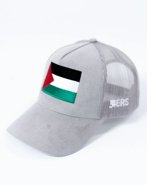 We Stand with Palestine - Light Grey Suede/Mesh Caps