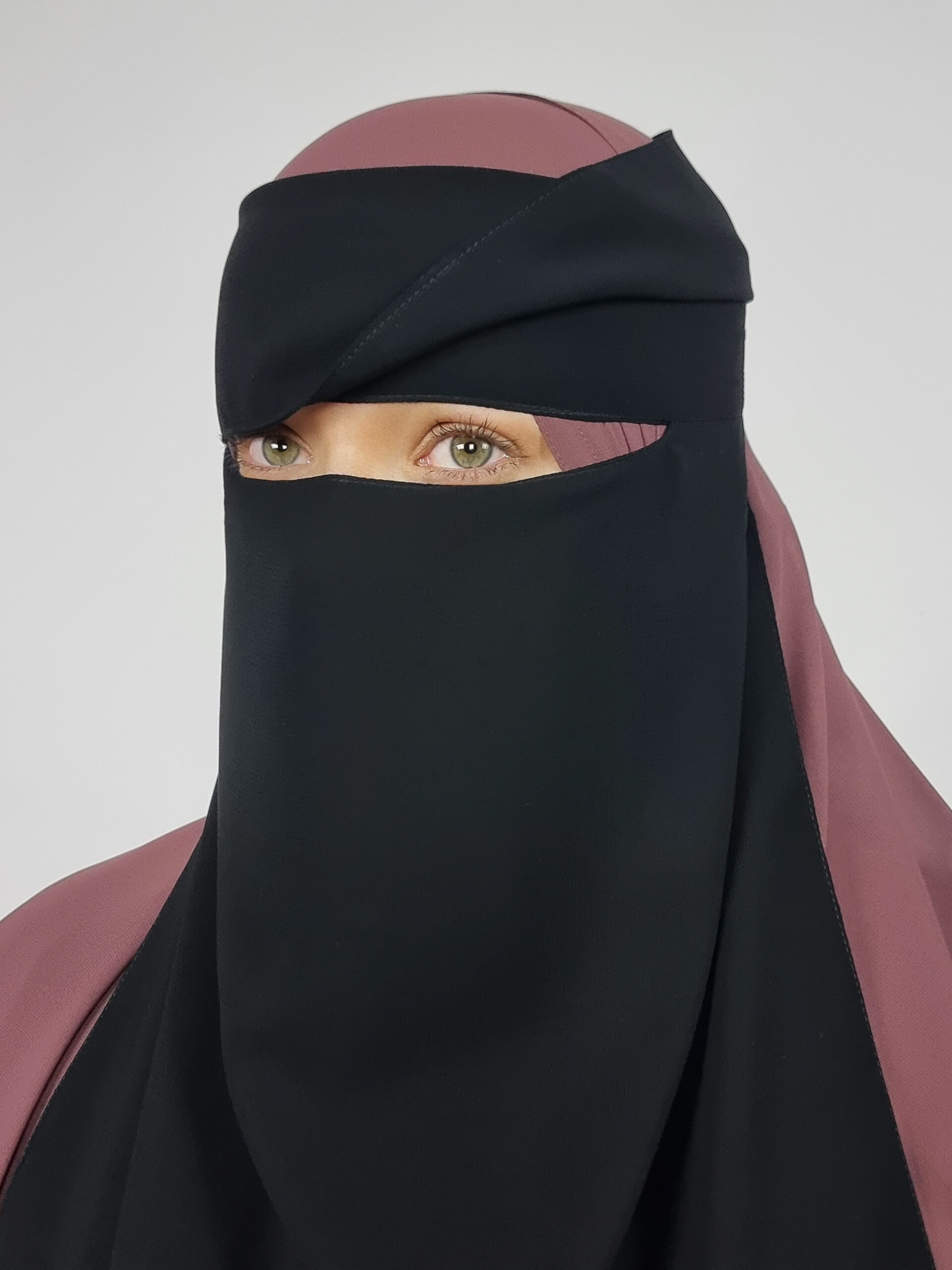 1 Layer Niqab with Eye Flap | Short | No-Pinch - Image 2
