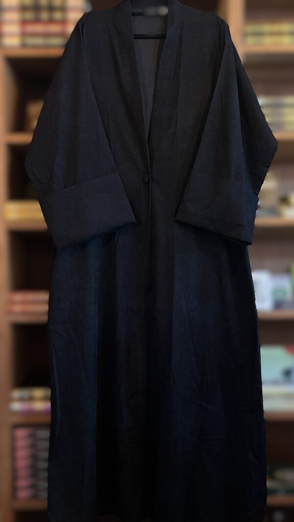 Open Corduroy Abaya Midnight Black by AJWA. LONDON